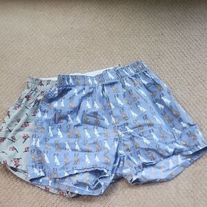J. Crew Blue Boxer Shorts with Dog Print